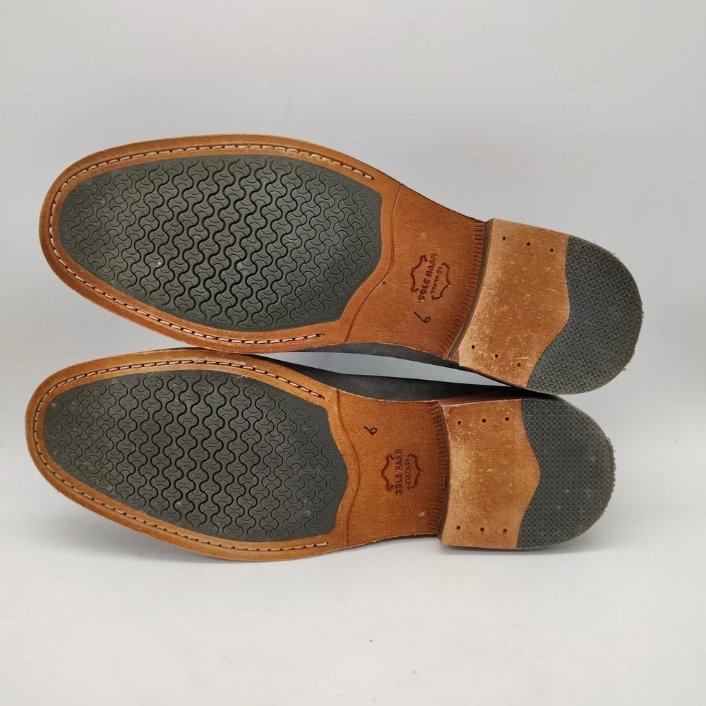 Cole Haan Grandseries Venetian Loafers Mens 12M Grey Suede Shoes